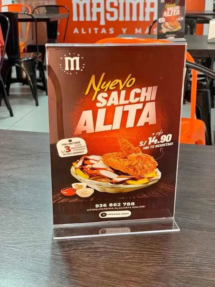 PORTA MENU ACRILICO FORMA "T"