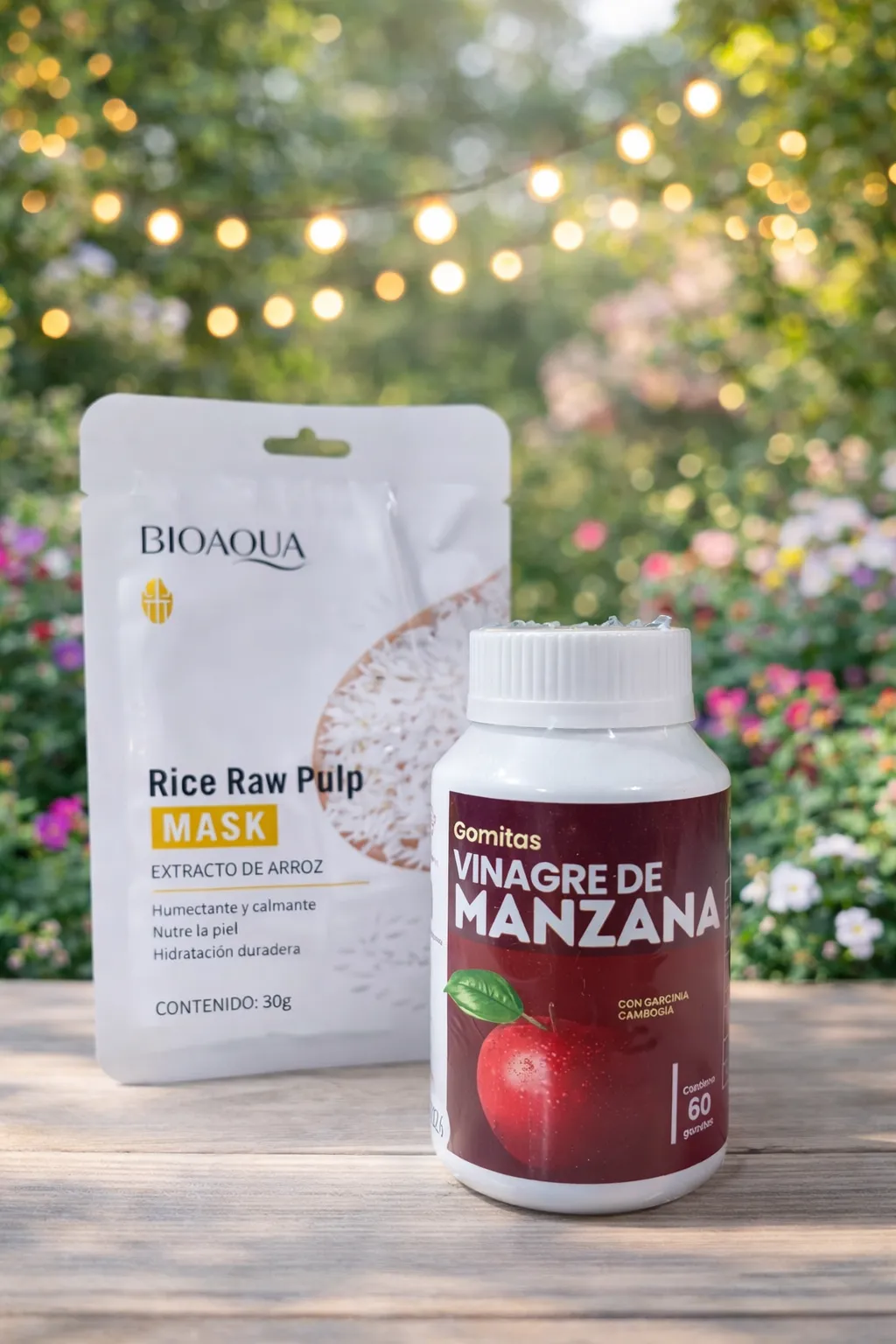 Gomitas de Vinagre de Manzana + Mascarilla Facial BIOAQUA de Arroz