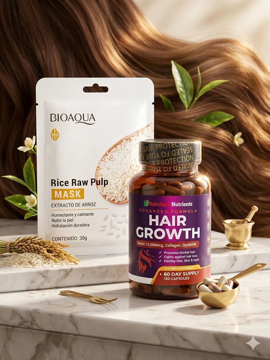 Hair Growth (120 Caps) + Mascarilla Bioaqua Rice