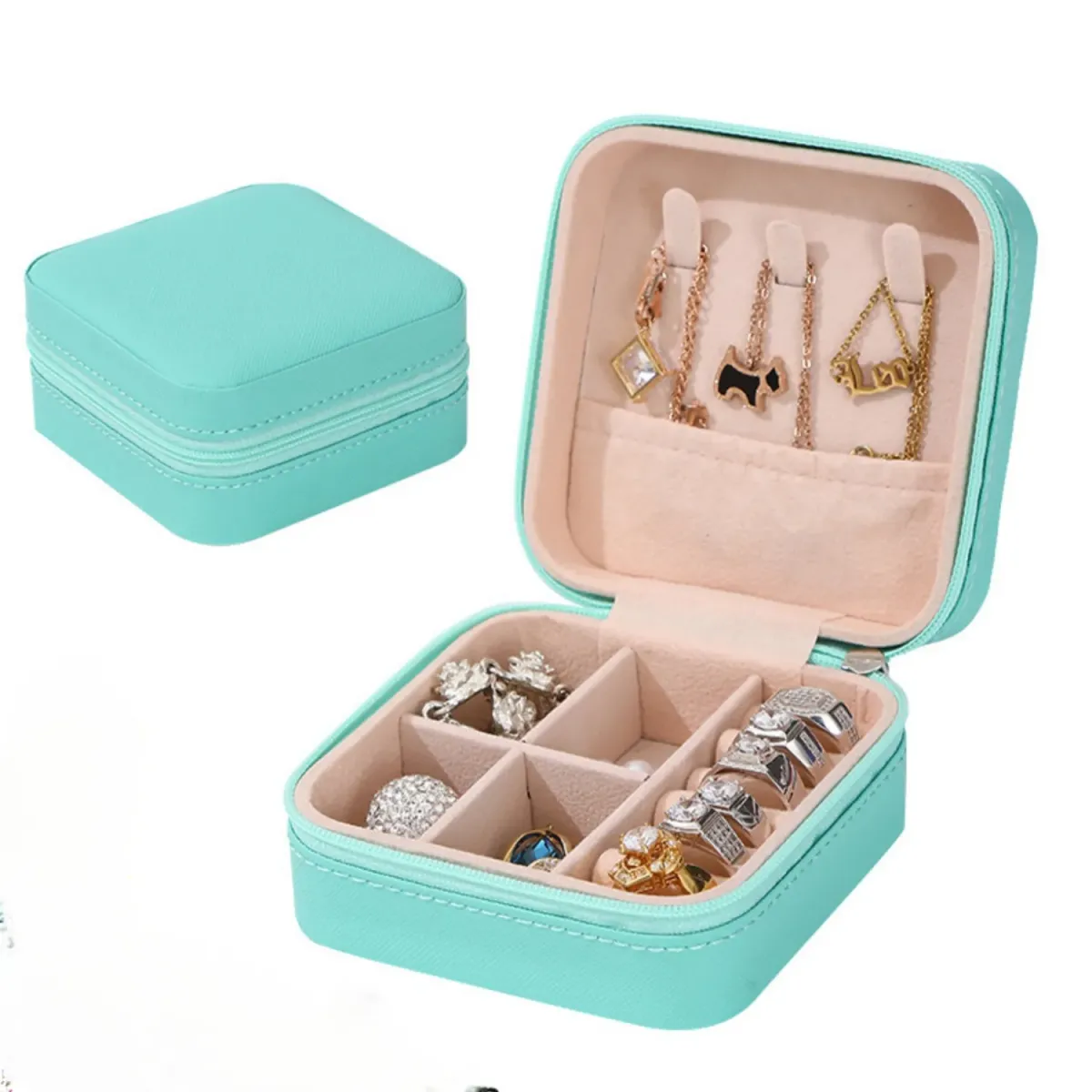 Mini joyero cofre organizador de joyas para viaje