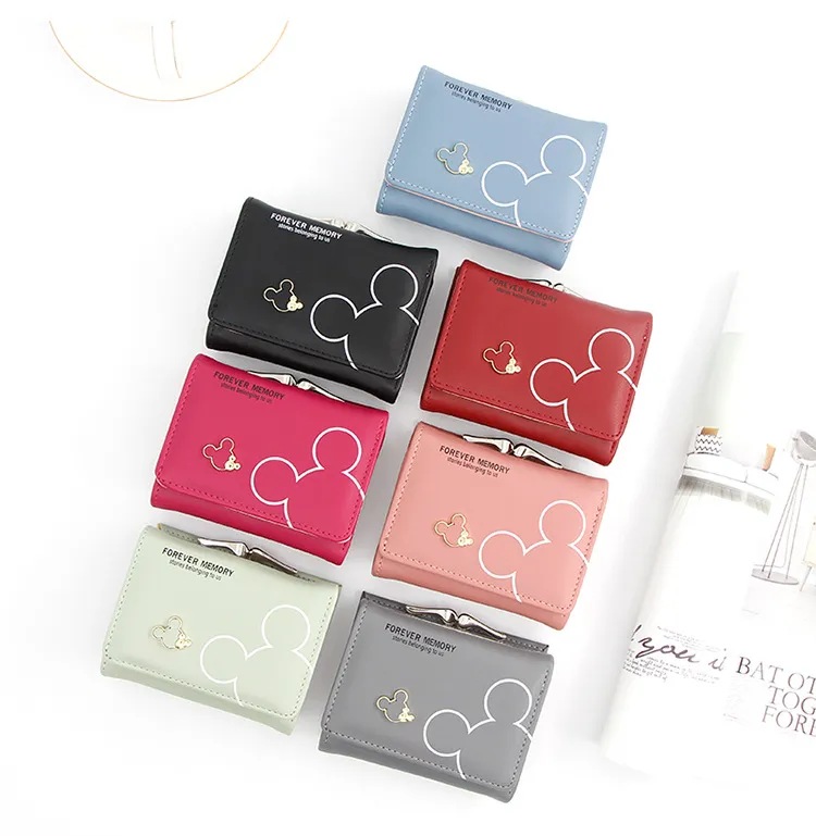 BILLETERA + MONEDERO MINNIE DE CUERO