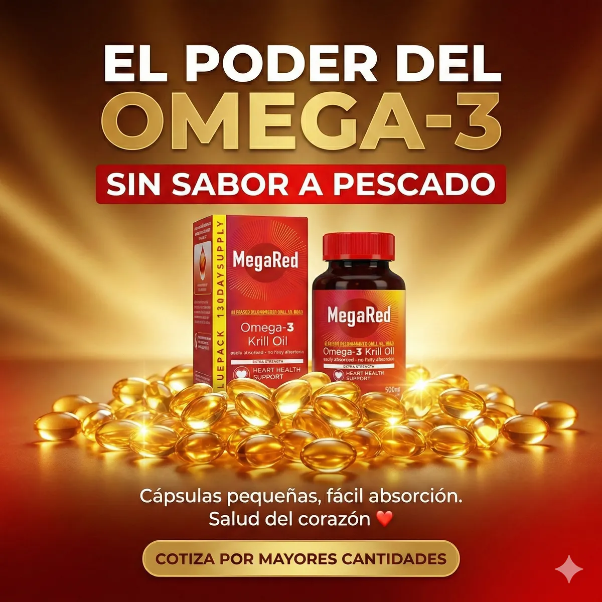 MegaRed Omega-3 Krill Oil – Para la Salud del Corazón