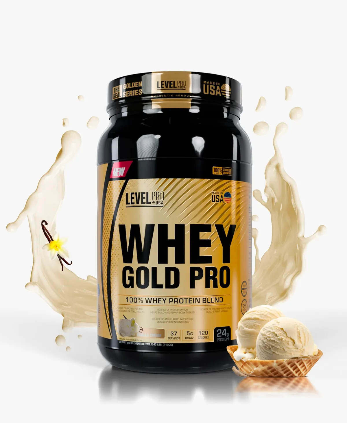 WHEY GOLD PRO USA 2.43 LB / 1.1 KG - VAINILLA CREME