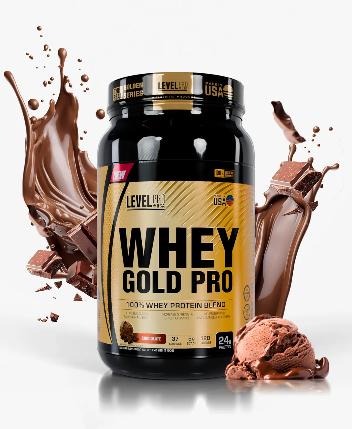 WHEY GOLD PRO USA 2.43LB / 1.1 KG - RICH CHOCOLATE